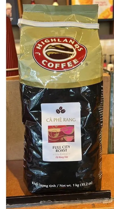 Cà phê hạt Highlands Espresso full city roast gói 1kg (15G/T)